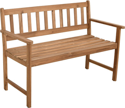 Mano Leisure Mano – Gartenbank 122 cm – FSC 100 % Akazienholz – 2-Sitzer – naturgeölt – Holz-Außenbank