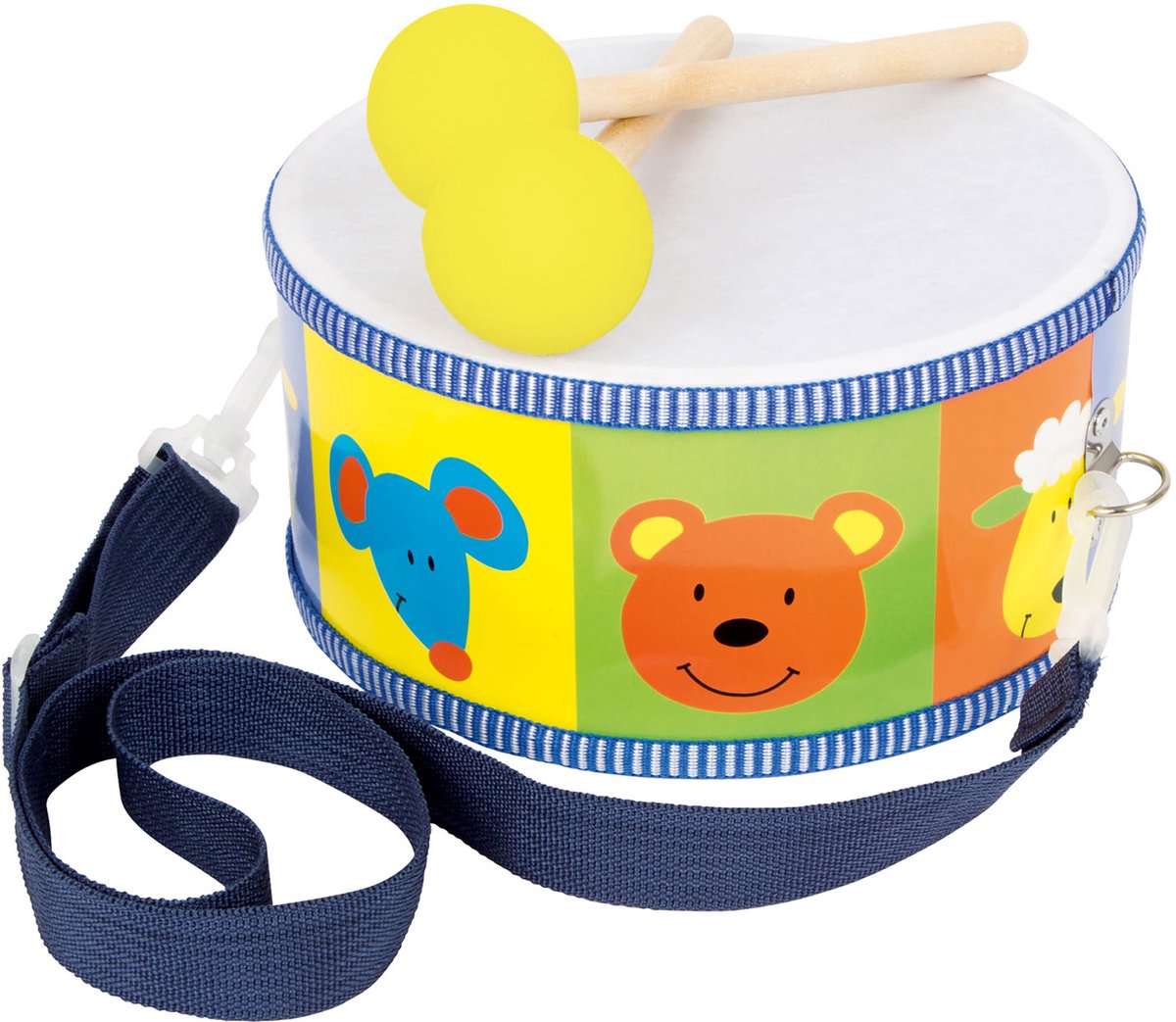Kleine Fußhölzer -Trommeltiere mit Stöcken, 3dlg.
