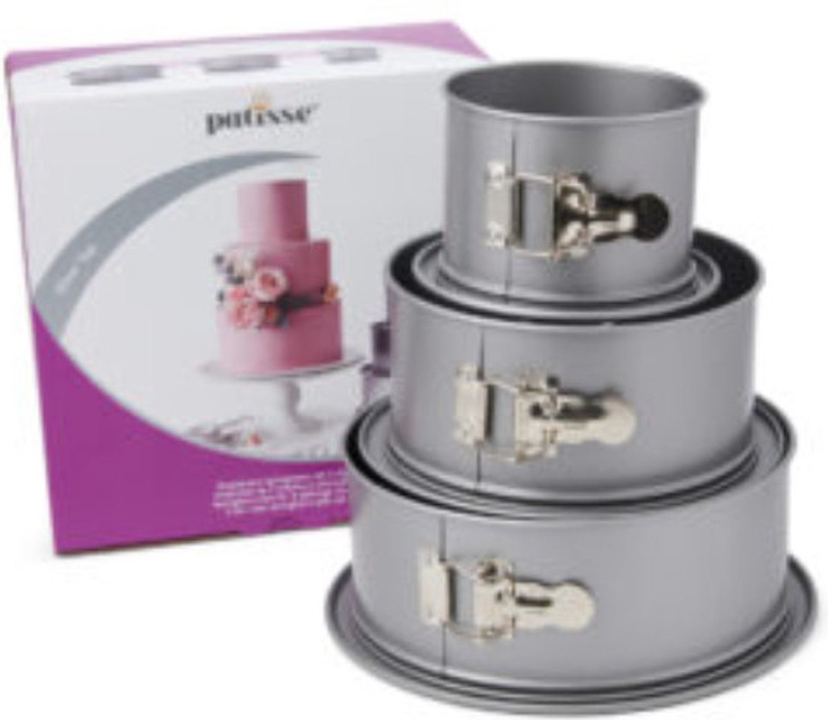 Patisse - Springform 3-teiliges Set Stapelkuchen - silberner Deckel