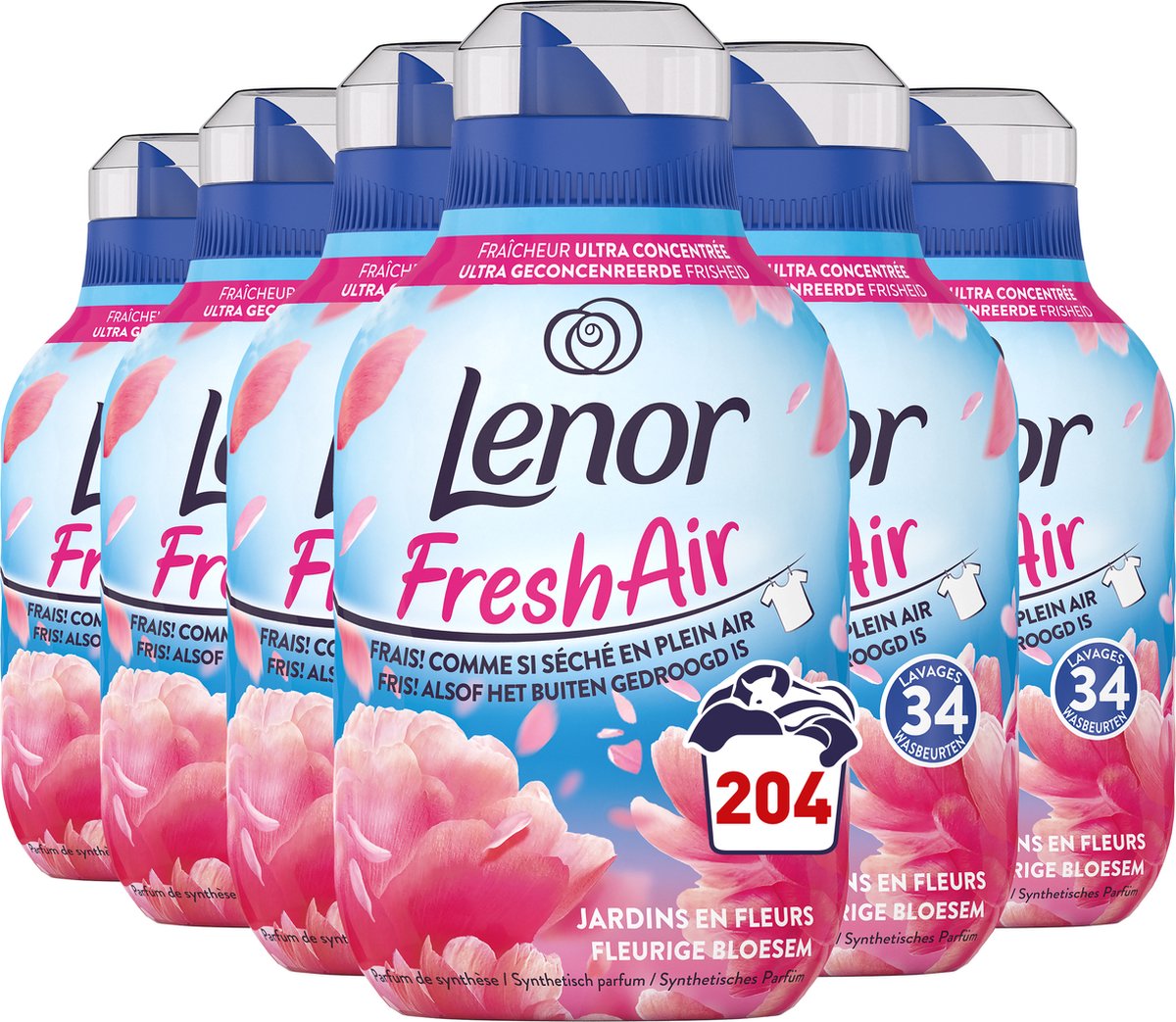 Lenor Fresh Air Blossom – Weichspüler – 6 x 34 Waschgänge Vorteilspack