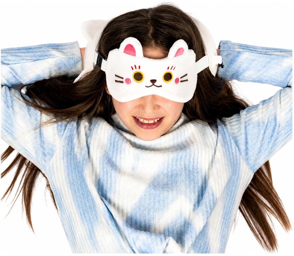 Relaxezzz Maneki Neko Lucky Katze um Reisekissen Schlafmaske