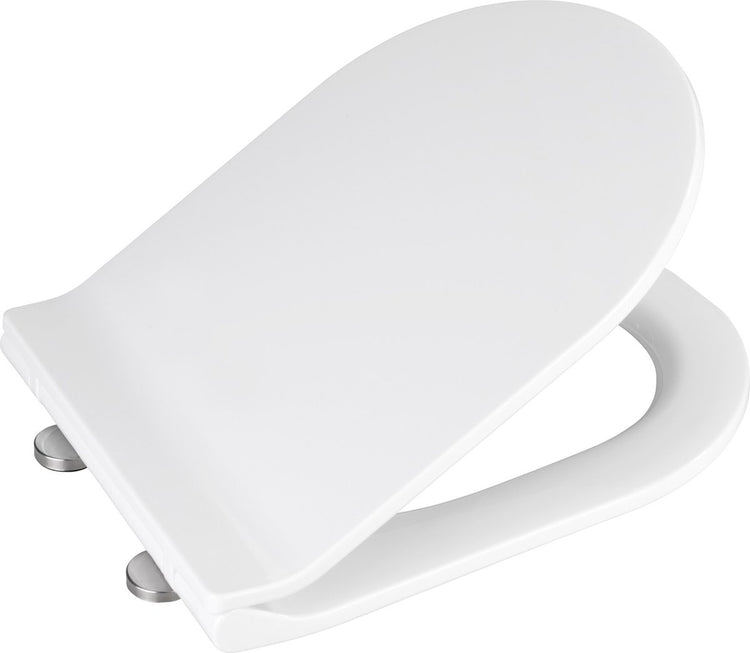 Wenko WC-Sitz Habos – weißer Thermoplast – Easy-Close-Soft-Close-Verschluss – Fix-Clip-Befestigung aus Edelstahl – WC-Sitz – WC-Sitz – weiß