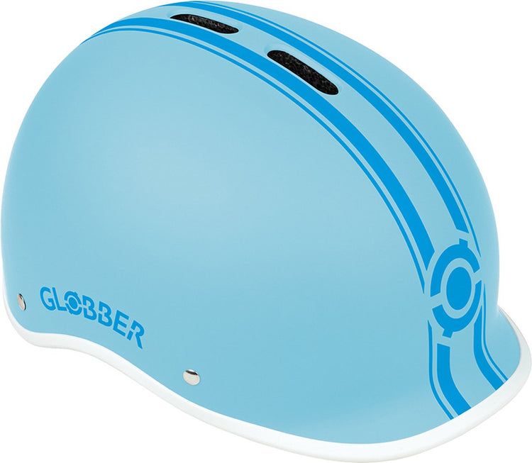 Globber-Helm – Helm Urban XS Pastellblau – Blau – LED-Beleuchtung – Bauchmuskelhelm – verstellbar – XS 47–51 cm