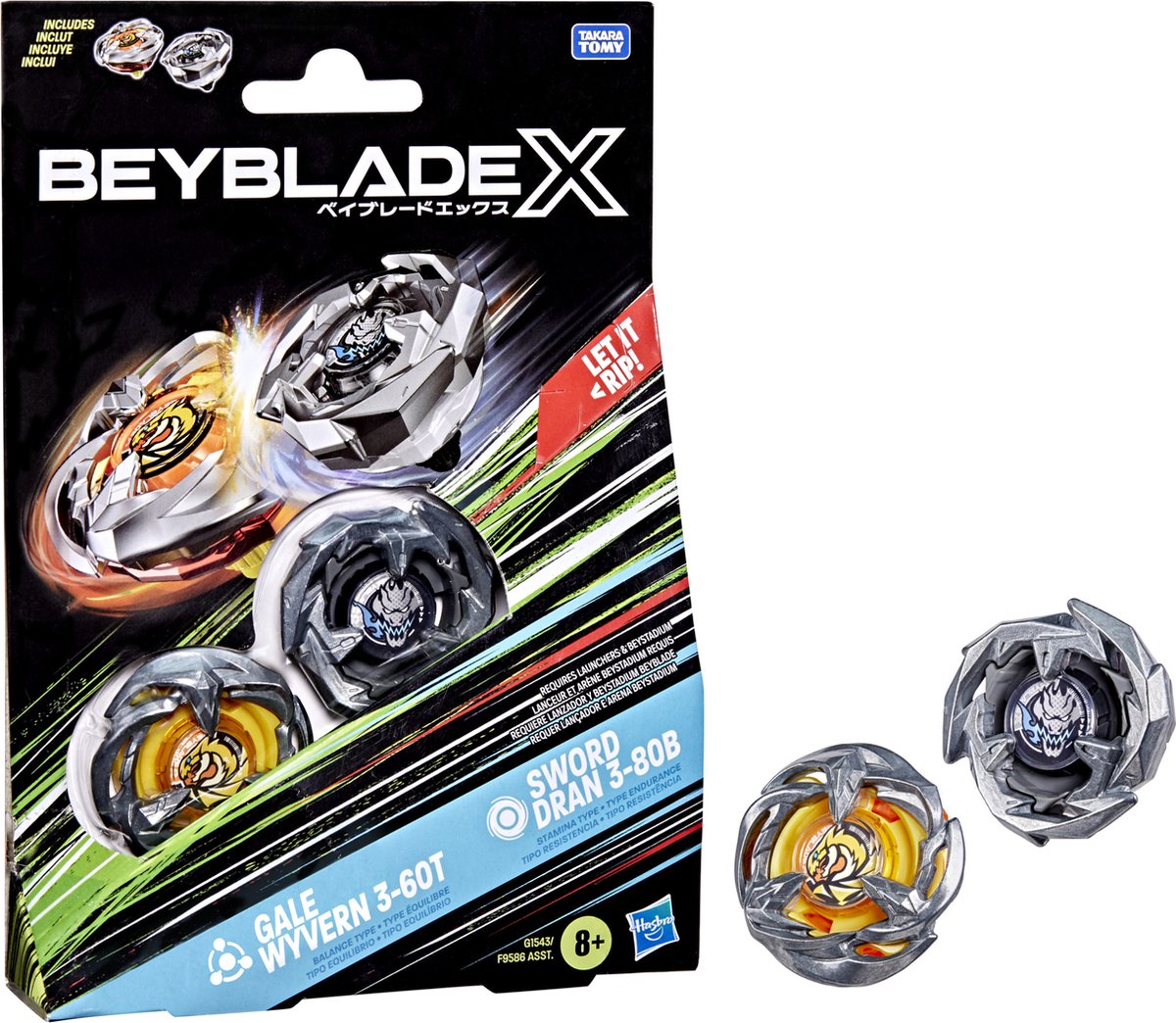 Beyblade x Gale Wyvern 3-60t und Sword Dran 3-80b Duopack-Set