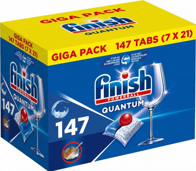 Finish Powerball Quantum – flüssiger Powerball für die Spülmaschine – reinigt, entfettet und glänzt – 147 Tabletten – Vorteilspack