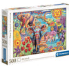 Clementoni Jigsaw Puzzle Artworks Elefanten Karneval, 500st.