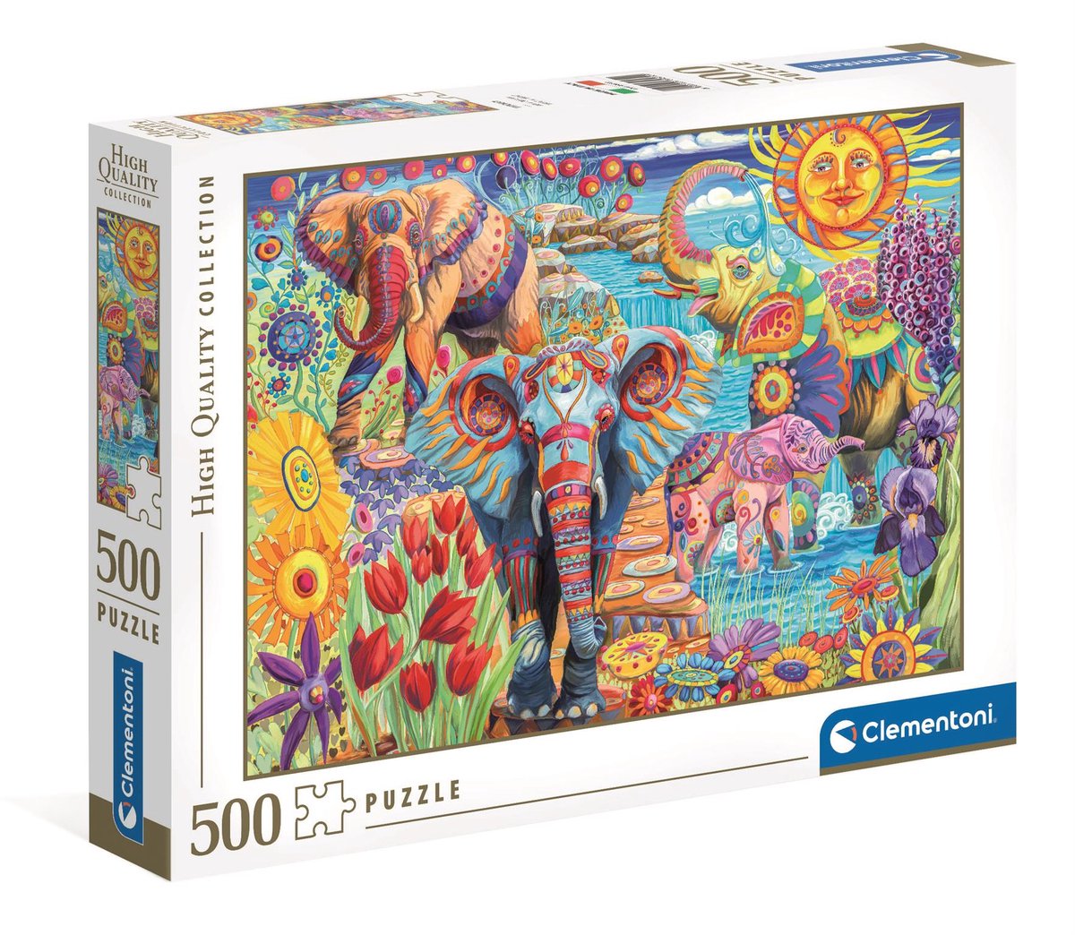 Clementoni Jigsaw Puzzle Artworks Elefanten Karneval, 500st.