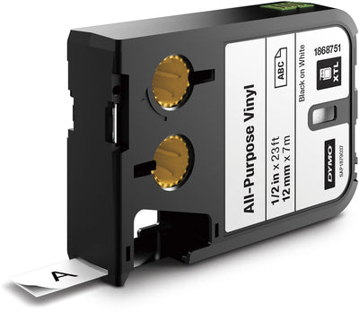 Dymo xtl multifunktionale Vinyletiketten | 12mm x 7m | schwarz auf weiß