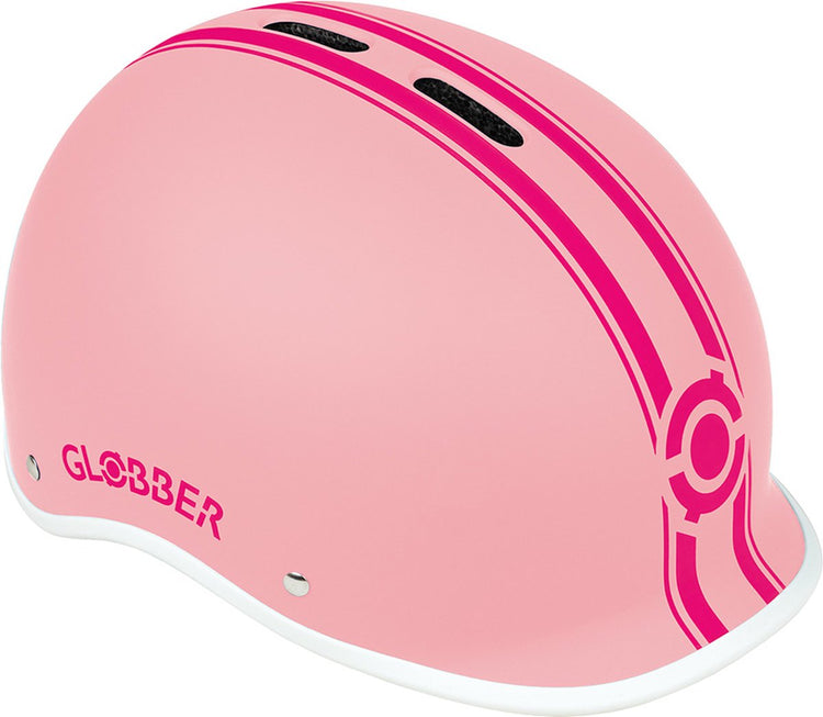 Globber-Helm – Helm Urban XS Pastellrosa – Pink – LED-Beleuchtung – Bauchmuskelhelm – verstellbar – XS 47–51 cm
