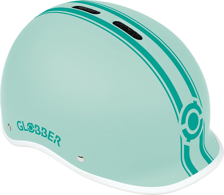 Globber Helm – Helm Urban XS Pastell Mint – Mint – LED-Beleuchtung – Bauchmuskelhelm – verstellbar – XS 47–51 cm