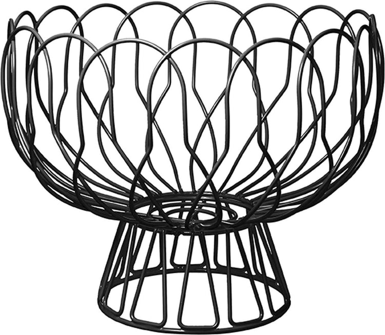 Present Time Obstschale verkabelt – Metall schwarz – 26 x 28 cm – Eisen – skandinavisch – Wohnzimmer