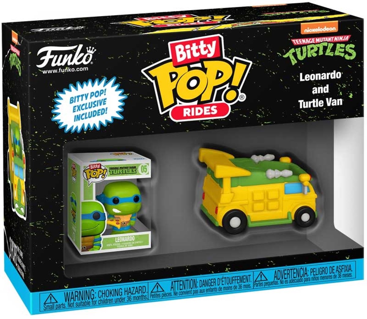 Funko Bitty Pop Rides! Teenage Mutant Ninja Turtles Leonardo und Turtle Van