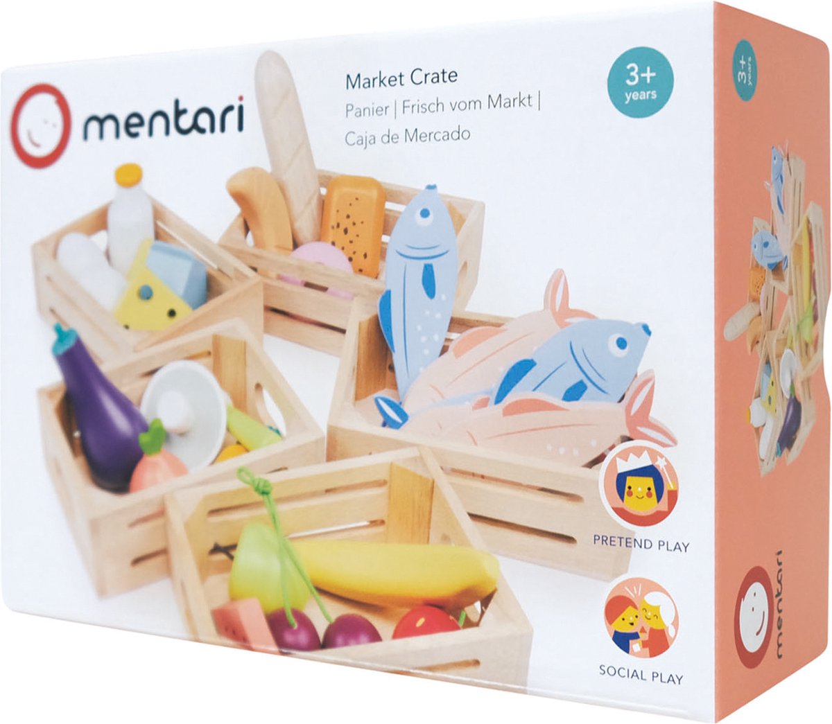 Mentari-Korb - Fisch - 14,5x10,5x5cm - 6 Teile - 3 Jahre