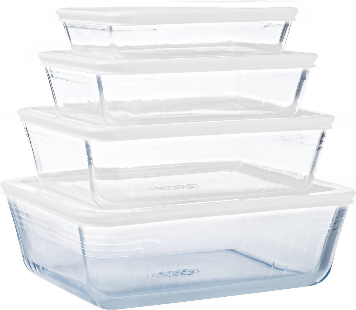 Pyrex Cook Freeze Backform mit Deckel – 4er-Set – Glas –