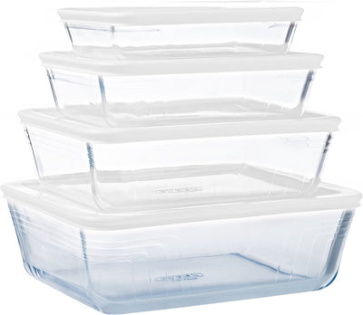 Pyrex Cook Freeze Backform mit Deckel – 4er-Set – Glas –