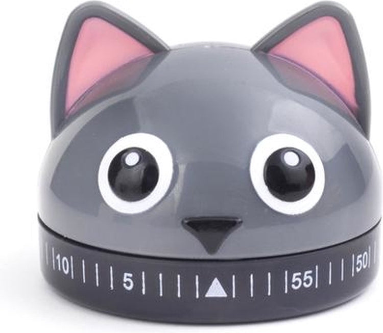 Kikkerland Küchentimer – in Form einer Katze – 60-Minuten-Timer – Küchenzubehör