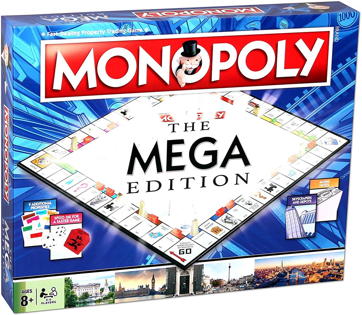 Monopoly Mega Edition – Ultra Umfangreiche Edition – mit Wolkenkratzern
