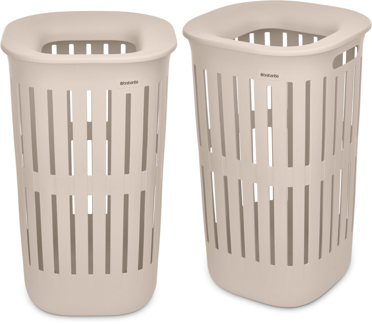 Brabantia Collect-it-Wäschekorb – 2er-Set – mit Deckel – 55 l – sanftes Beige