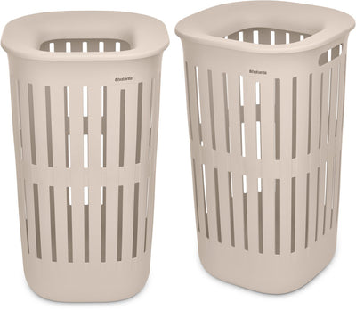 Brabantia Collect-it-Wäschekorb – 2er-Set – mit Deckel – 55 l – sanftes Beige