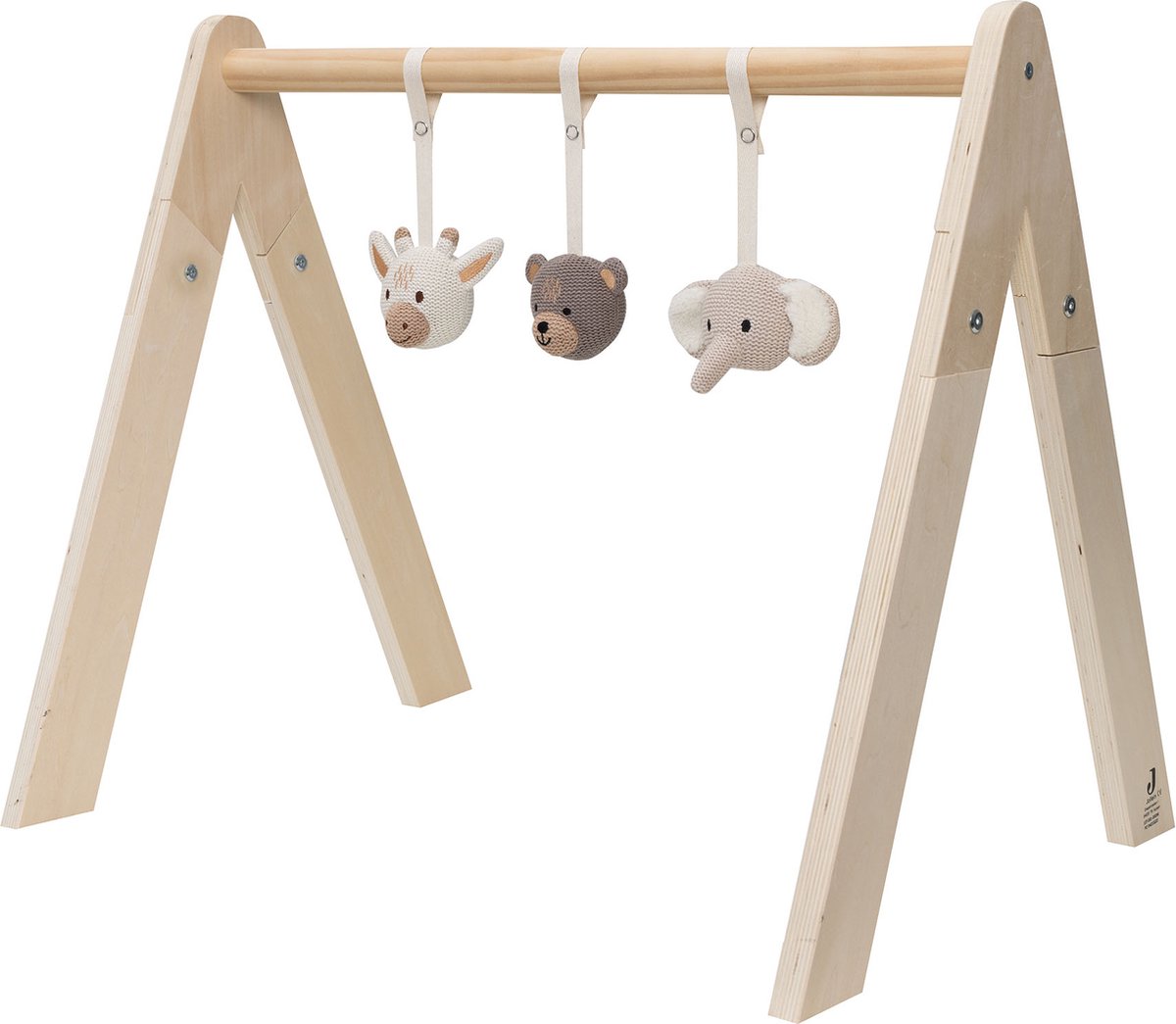 Jollein – Baby-Fitnessspielzeug – Babyspielzeug-Kleiderbügel – Holz-Polyester – Tiere