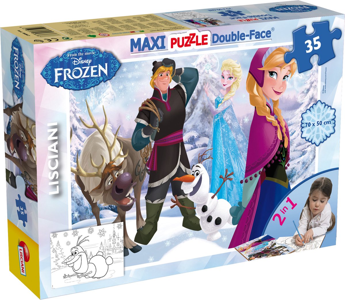Lisciani Disney Puzzle DF Maxi Floor 35 Frozen Spielen auf dem Eis