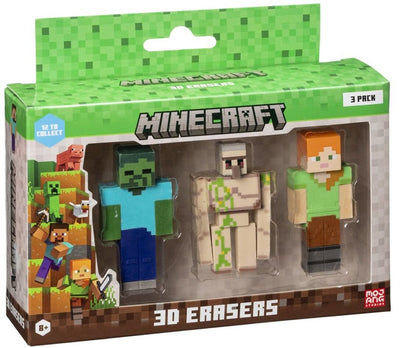 Minecraft 3D-Radiergummi-Set MC4021C 3-teilig