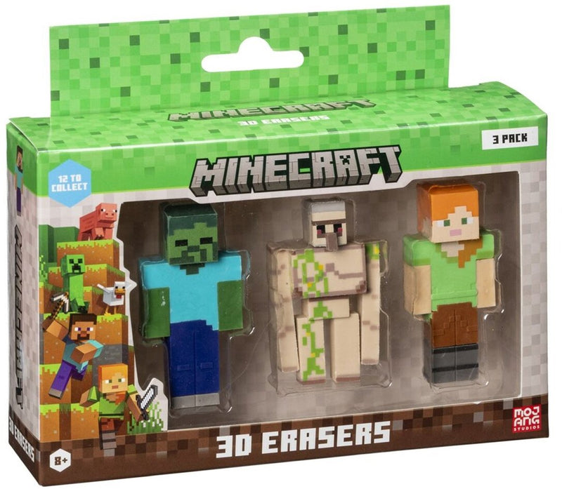 Minecraft 3D-Radiergummi-Set MC4021C 3-teilig