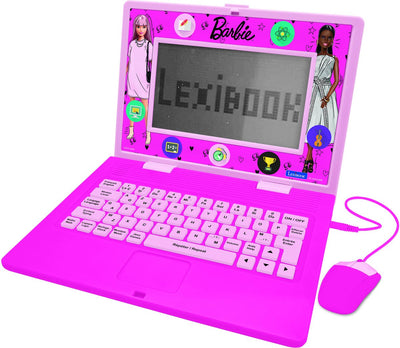 Lexibook Barbie, zweisprachiger Lern-Laptop mit 170 Aktivitäten (85 in jeder Sprache), 6,7-Zoll-Bildschirm und fr