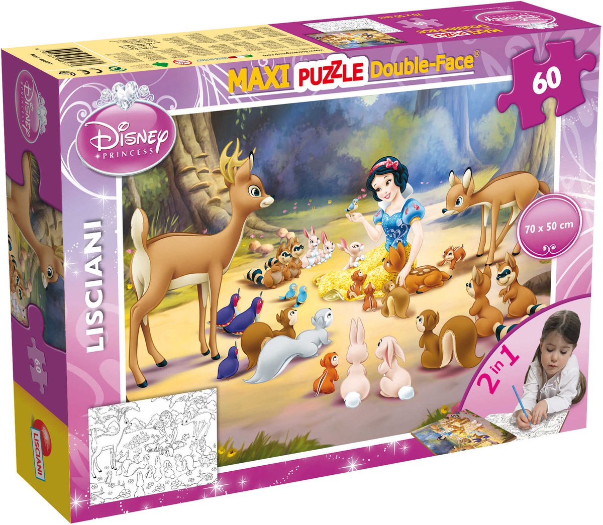 Lisciani Disney Puzzle DF Maxi Floor 60 Schneeweiß