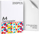 Phomemo A4 Thermopapier – Direkt-Thermodruckpapier – A4-Format 210 × 297 mm – keine Tinte oder Toner erforderlich – hohe Druckqualität – geeignet für Thermodrucker – Dokumente – Set mit 200 Blatt