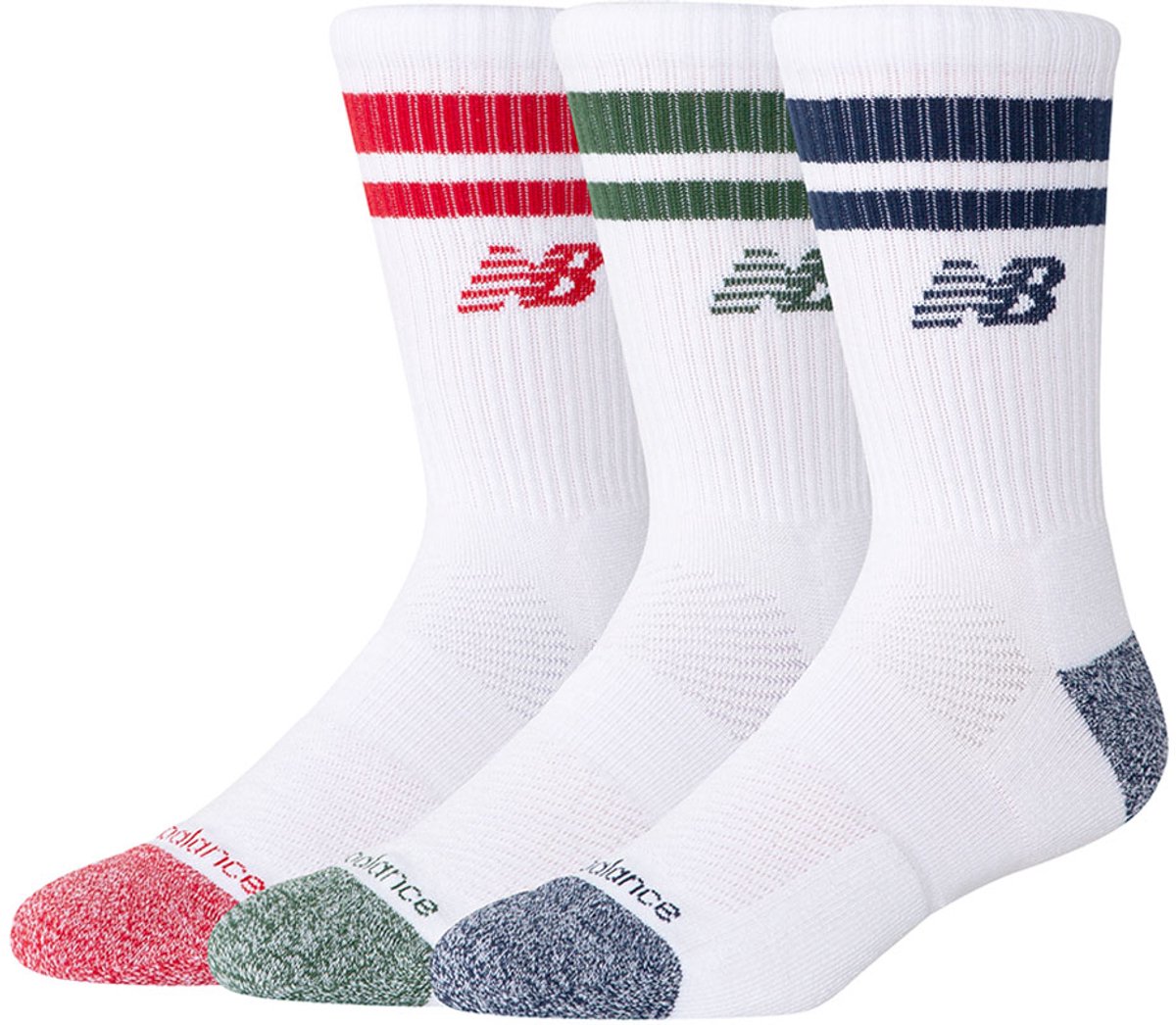New Balance Active Premium Stripe Crew Sock Unisex Sportsocken – sortiert