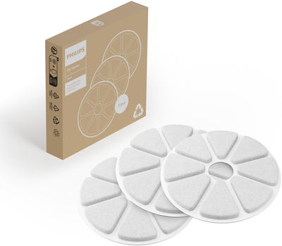 Philips Trinkbrunnenfilter Cat – Set mit 3 Ersatzfiltern mit Aktivkohle – Original-Nachfüllfilter für Trinkbrunnen der Pet-Serie (Paw3210)