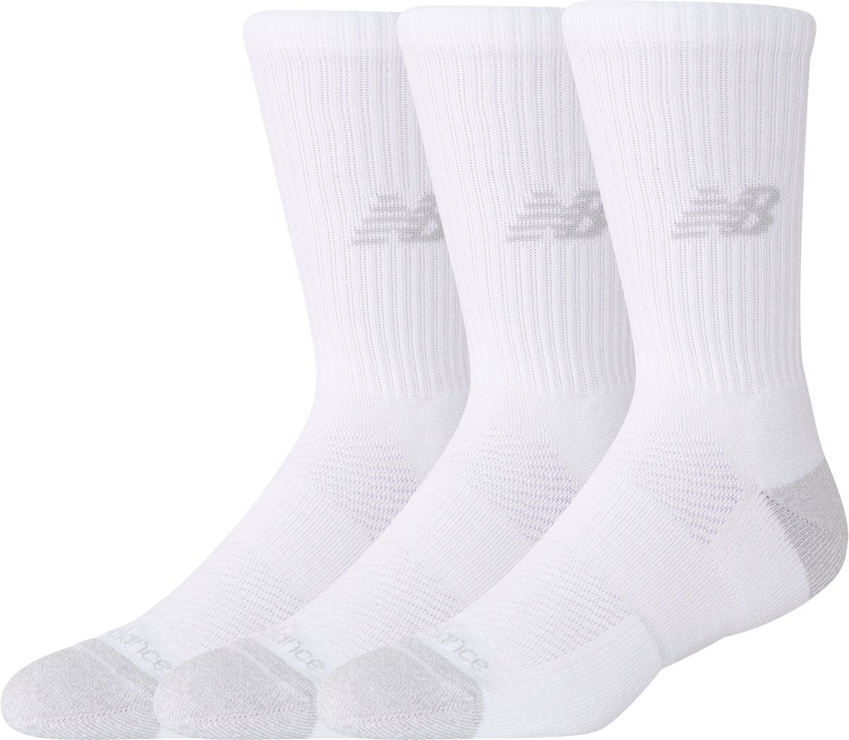 New Balance Active Crew Socken 3er-Pack Unisex-Sportsocken – Weiß
