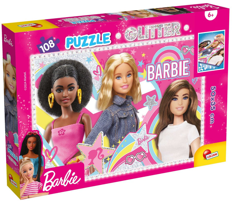 Lisciani Barbie-Glitzer-Puzzle 108 – beste Freundin für immer!