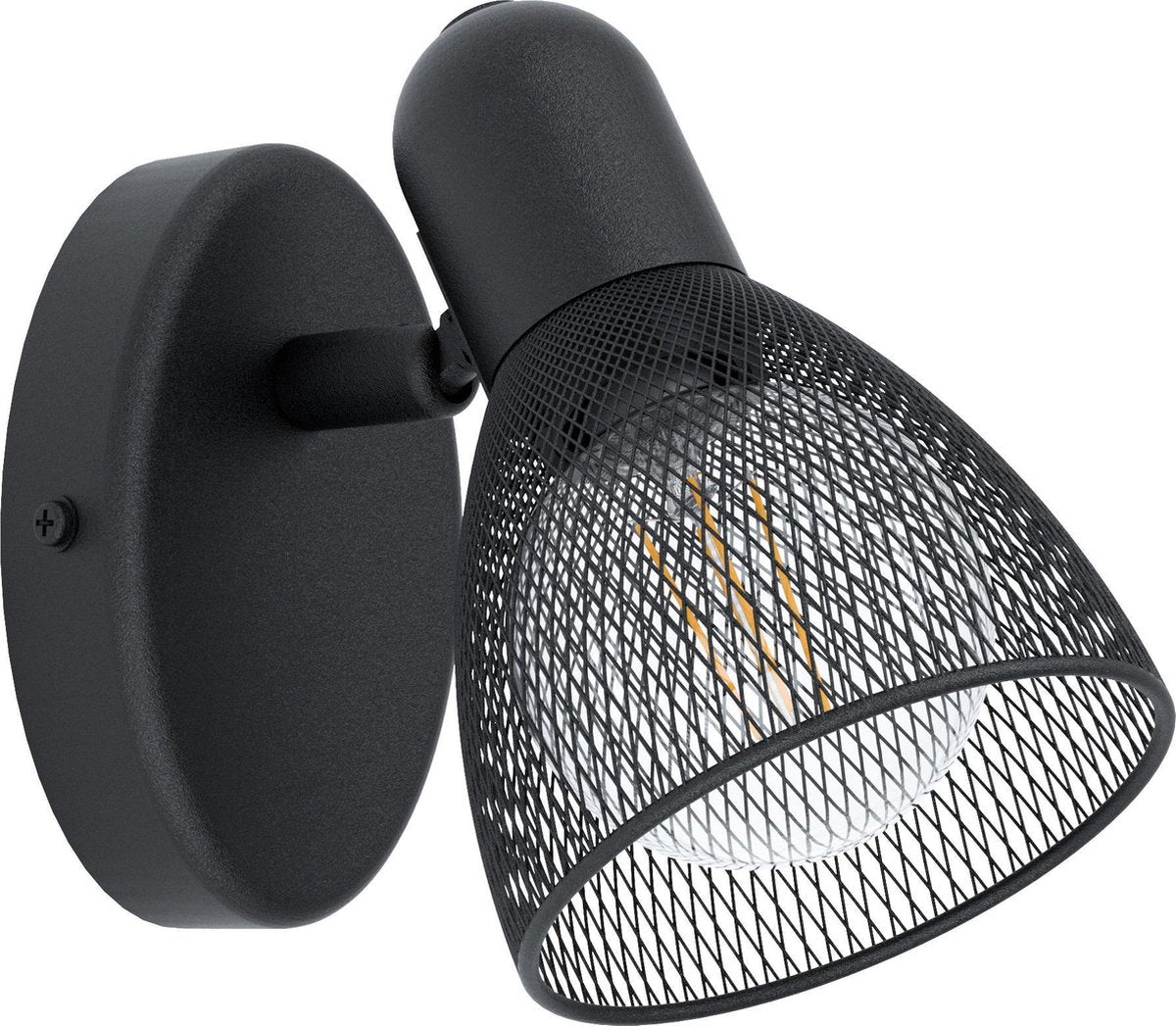 Eglo Carovigno Aufbaustrahler – 1 Licht – 7 cm. - E27 - schwarzer Kühlergrill