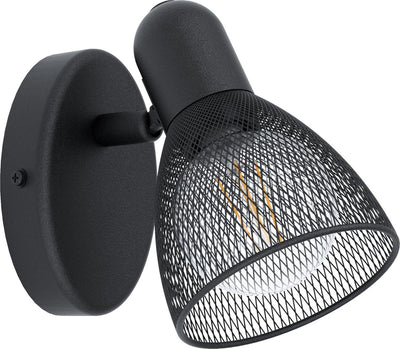Eglo Carovigno Aufbaustrahler – 1 Licht – 7 cm. - E27 - schwarzer Kühlergrill