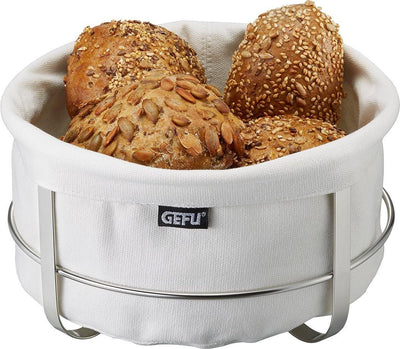 Gefu Brunch-Brotkorb – faltbar – Baumwolle, Edelstahl