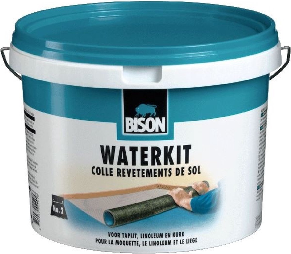 Bison Wasserversiegelungseimer 3 kg, Kleber auf Wasserbasis, für Bodenbeläge, lösungsmittelfrei