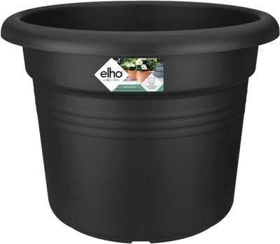 Elho Green Basics Zylinder 55 – Blumentopf für den Außenbereich – ø 54,3 x H 41,2 cm – Living Black