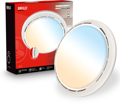 Briloner Dison - Deckenventilator mit Lampe - LED-Deckenlampe mit Ventilator - dimmbar - CCT - Ventilatorlampe mit Fernbedienung - 6 Geschwindigkeiten - ø44cm - Weiß