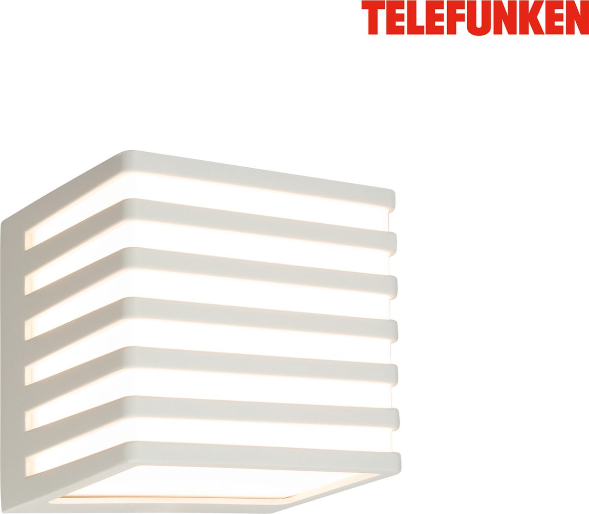 Telefunken - LED-Wandleuchte - 321904tf - IP54 - auf- und absteigendes Licht - warmweißes Licht - 10 Watt - 11 x 11 x 11 cm - hellgrau