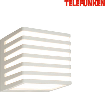 Telefunken - LED-Wandleuchte - 321904tf - IP54 - auf- und absteigendes Licht - warmweißes Licht - 10 Watt - 11 x 11 x 11 cm - hellgrau