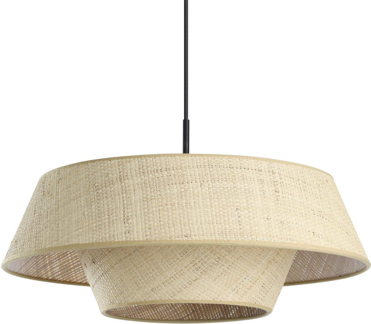 Eglo Marford Hängelampe - E27 - ø 50 cm - Schwarz|Natur|Bast