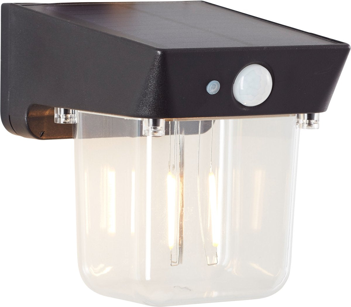 Brilliant Parson – Außenwandleuchte – LED 2 W – Solar – 240 lm – 2700 K – Sensor – IP44 – Schwarz