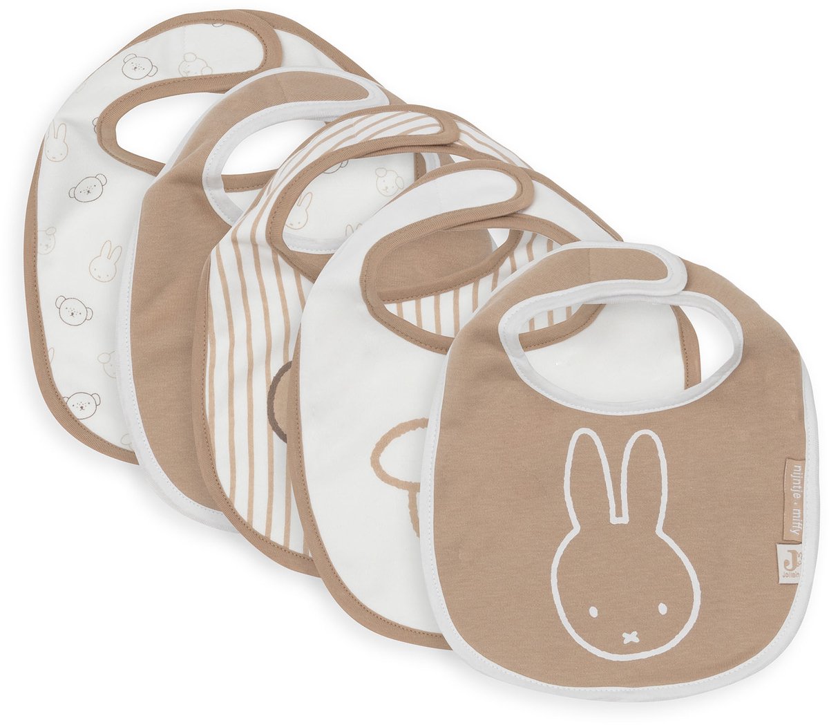 Jollein Lätzchen wasserdicht – 5 Stück – 30 cm – Miffy Heads