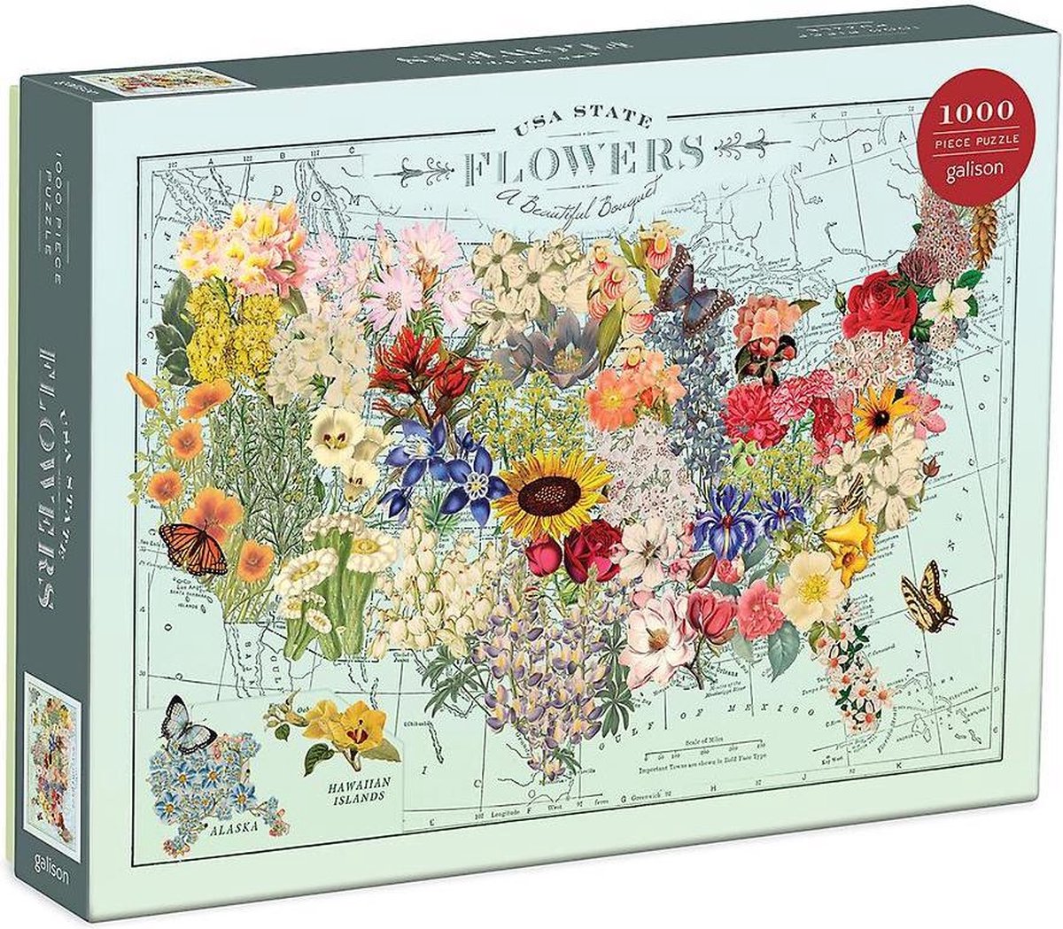 Wendy Gold USA State Flowers 1000-teiliges Puzzle