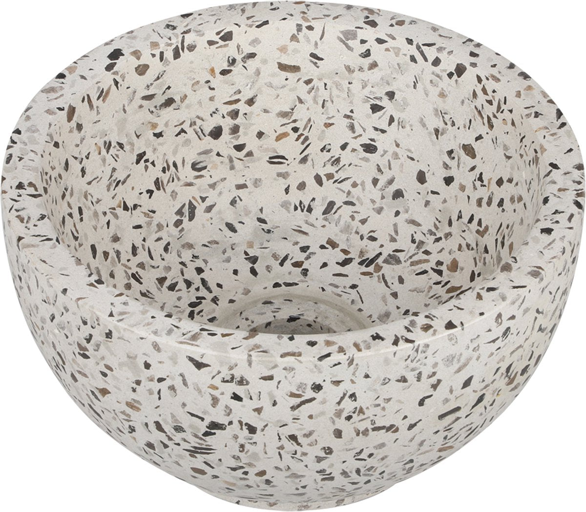 Differnz Flusswaschbecken - 23x23x12cm - Terrazzo schwarz und weiß
