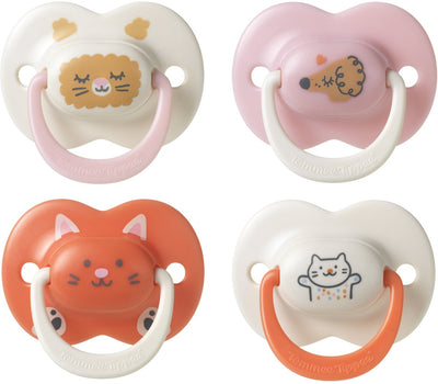 Tommee Tippee Ultimate Fit Schnuller – 18–36 Monate – 4 Stück – kieferorthopädischer symmetrischer Schnuller für Babys – 100 % BPA-freies Silikon – rosa Deko