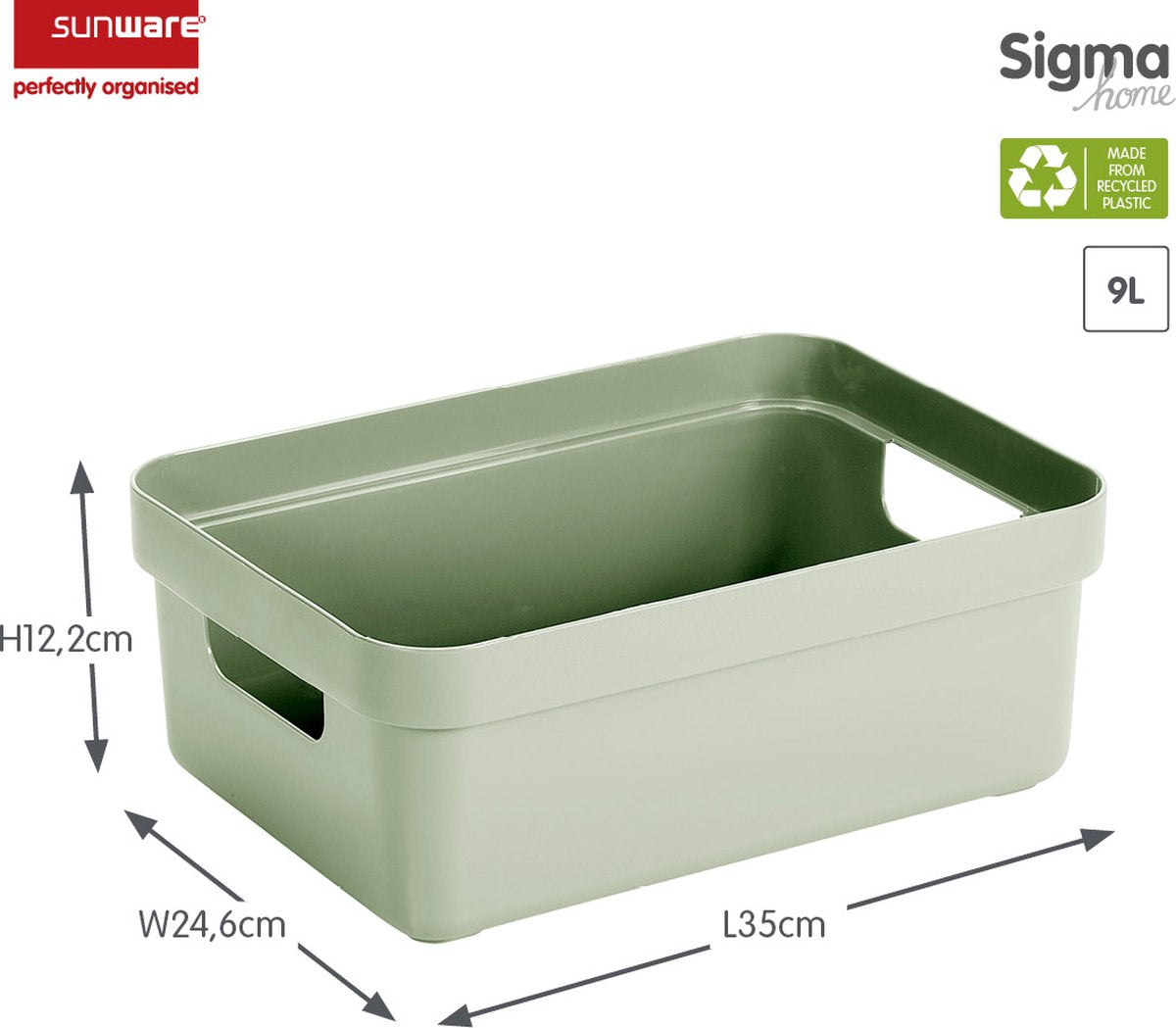Sunware - Sigma Home Aufbewahrungsbox 9l grün - 35 x 24,6 x 12,2 cm