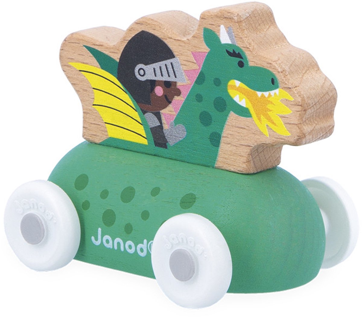 Janod - Straßenkreuzung - Drachenauto aus Holz